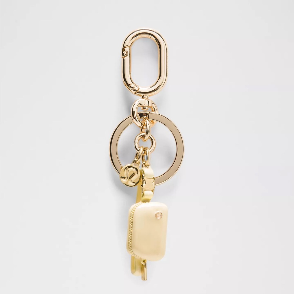 Lululemon Everywhere Belt Bag Charm Keychain Butter Cream/gold New with tags
